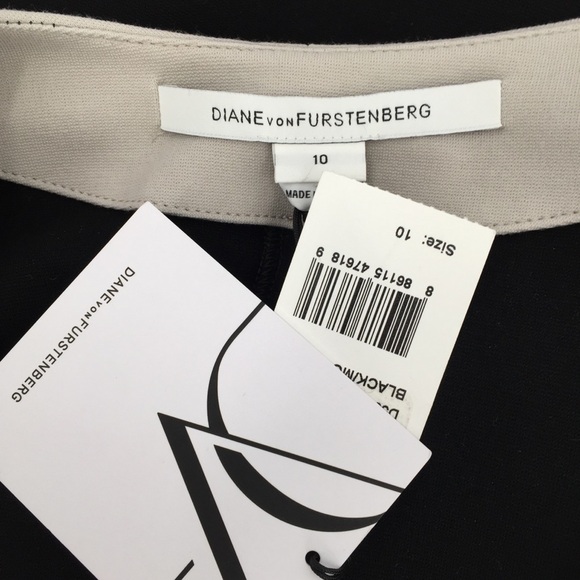 DVF Diane von Furstenberg Elektra Black Moonlight gray jersey dress new 10 - Picture 5 of 5